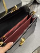 [REP 1:1] Saint Laurent Cassandra Medium Chain Bag Black In Grain De Poudre Embossed For Women 8.6in/22cm YSL 5327500SXSW1000