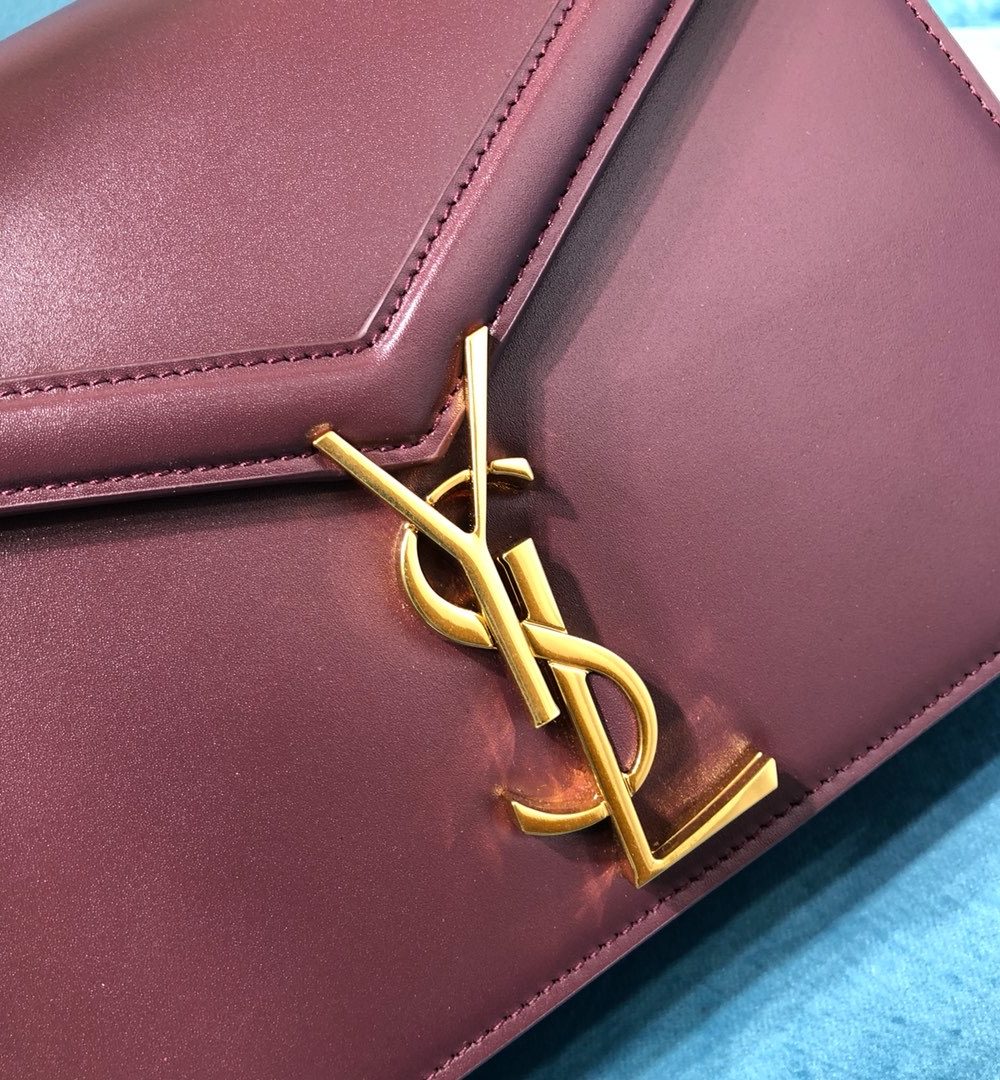 [REP 1:1] Saint Laurent Cassandra Medium Chain Bag Burgundy For Women 8.7in/22cm YSL 532750BOW0W6008