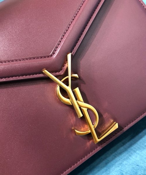 [REP 1:1] Saint Laurent Cassandra Medium Chain Bag Burgundy For Women 8.7in/22cm YSL 532750BOW0W6008