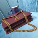 [REP 1:1] Saint Laurent Cassandra Medium Chain Bag Burgundy For Women 8.7in/22cm YSL 532750BOW0W6008