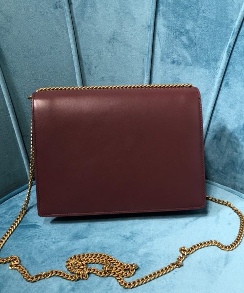 [REP 1:1] Saint Laurent Cassandra Medium Chain Bag Burgundy For Women 8.7in/22cm YSL 532750BOW0W6008
