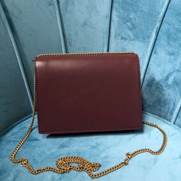 [REP 1:1] Saint Laurent Cassandra Medium Chain Bag Burgundy For Women 8.7in/22cm YSL 532750BOW0W6008