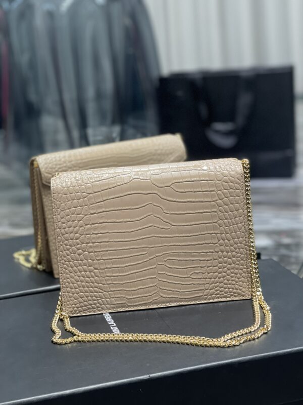 [REP 1:1] Saint Laurent Cassandra Medium Chain Bag Dark Beige In Grain De Poudre Embossed For Women 8.6in/22cm YSL 532750DND0J2721