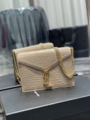 [REP 1:1] Saint Laurent Cassandra Medium Chain Bag Dark Beige In Grain De Poudre Embossed For Women 8.6in/22cm YSL 532750DND0J2721