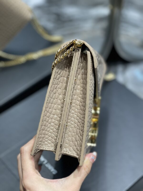 [REP 1:1] Saint Laurent Cassandra Medium Chain Bag Dark Beige In Grain De Poudre Embossed For Women 8.6in/22cm YSL 532750DND0J2721