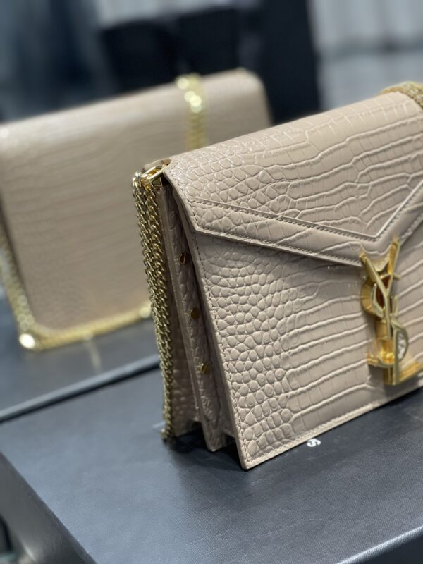 [REP 1:1] Saint Laurent Cassandra Medium Chain Bag Dark Beige In Grain De Poudre Embossed For Women 8.6in/22cm YSL 532750DND0J2721