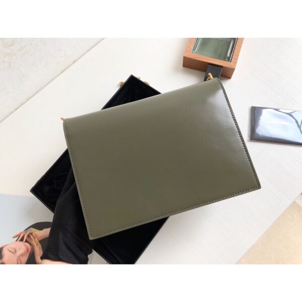 [REP 1:1] Saint Laurent Cassandra Medium Chain Bag In Box And Velvet Green For Women 8.6in/22cm YSL
