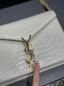 [REP 1:1] Saint Laurent Cassandra Medium Chain Bag White In Grain De Poudre Embossed For Women 8.6in/22cm YSL
