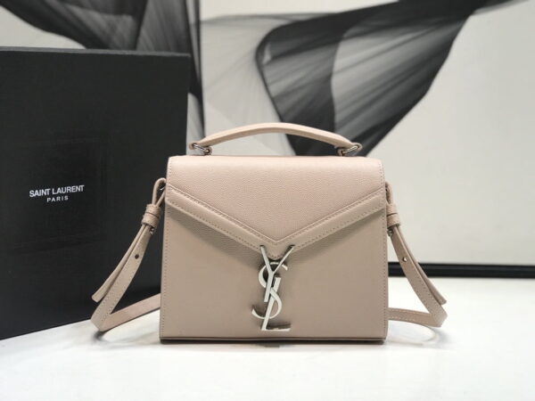 [REP 1:1] Saint Laurent Cassandra Medium Top Handle Bag Beige For Women 9.6in/24.5cm YSL