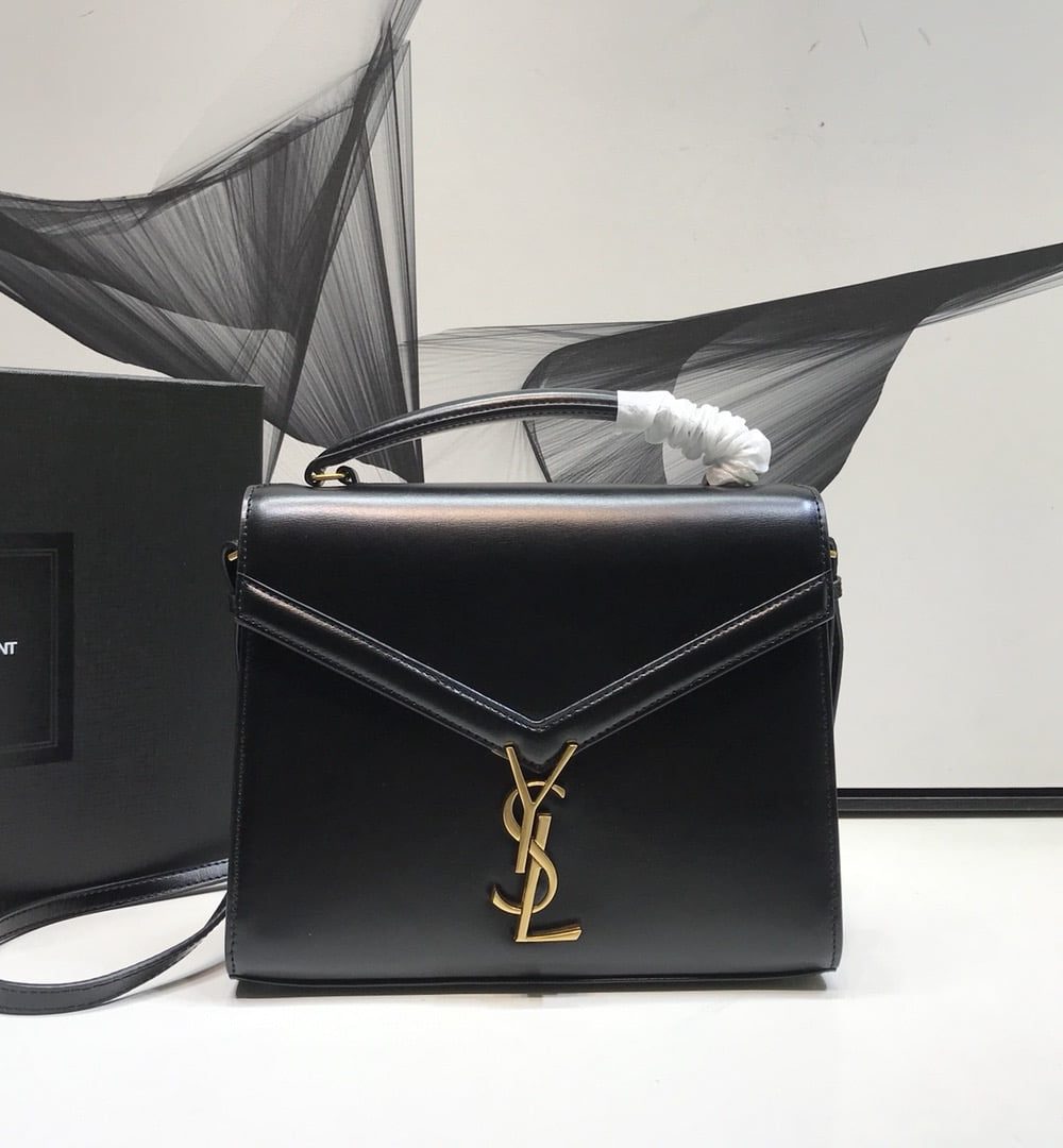 [REP 1:1] Saint Laurent Cassandra Medium Top Handle Bag In Grain Black For Women 9.6in/24.5cm YSL 623931BOW0W1000