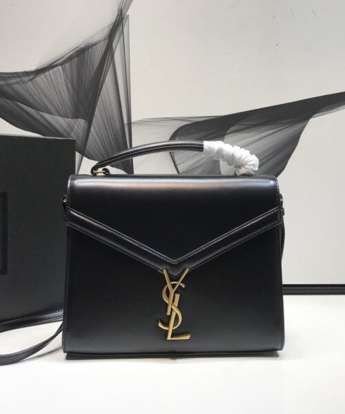 [REP 1:1] Saint Laurent Cassandra Medium Top Handle Bag In Grain Black For Women 9.6in/24.5cm YSL 623931BOW0W1000