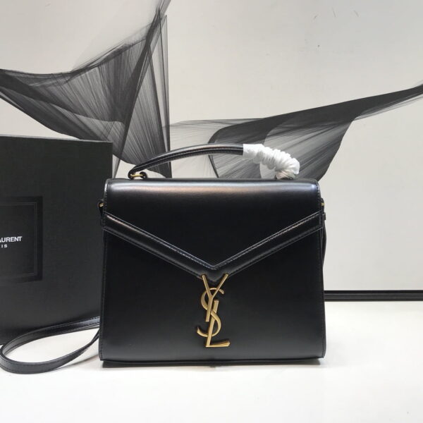 [REP 1:1] Saint Laurent Cassandra Medium Top Handle Bag In Grain Black For Women 9.6in/24.5cm YSL 623931BOW0W1000