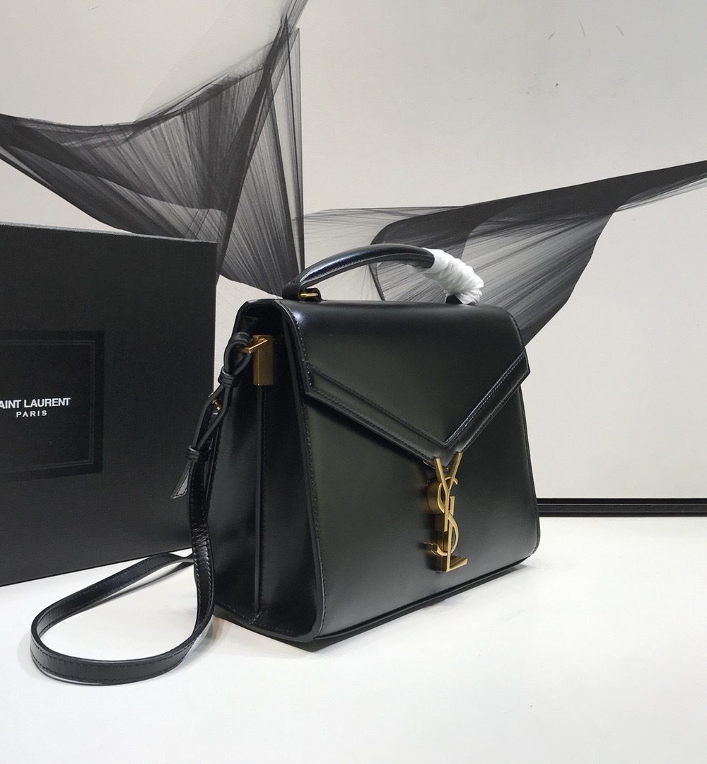 [REP 1:1] Saint Laurent Cassandra Medium Top Handle Bag In Grain Black For Women 9.6in/24.5cm YSL 623931BOW0W1000