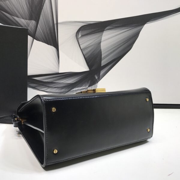 [REP 1:1] Saint Laurent Cassandra Medium Top Handle Bag In Grain Black For Women 9.6in/24.5cm YSL 623931BOW0W1000