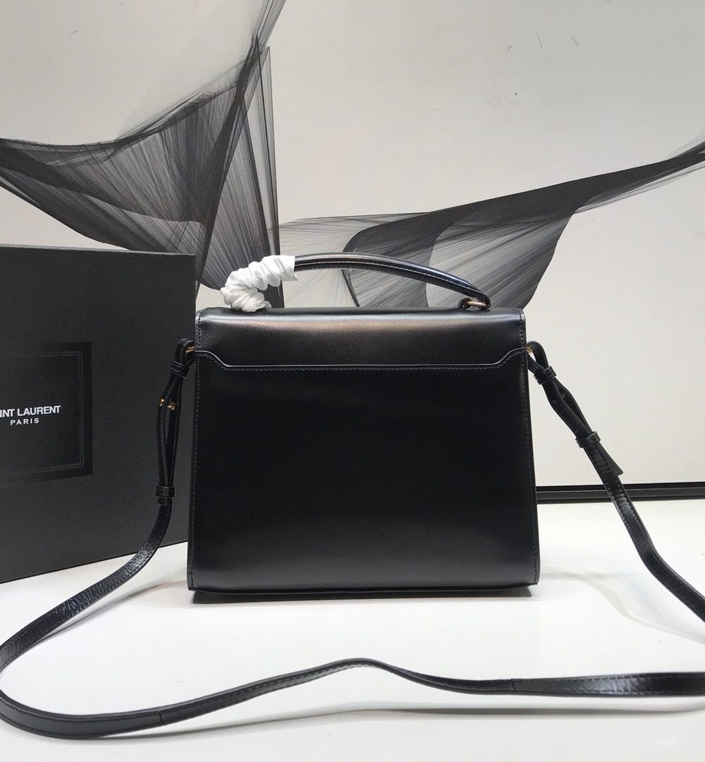 [REP 1:1] Saint Laurent Cassandra Medium Top Handle Bag In Grain Black For Women 9.6in/24.5cm YSL 623931BOW0W1000