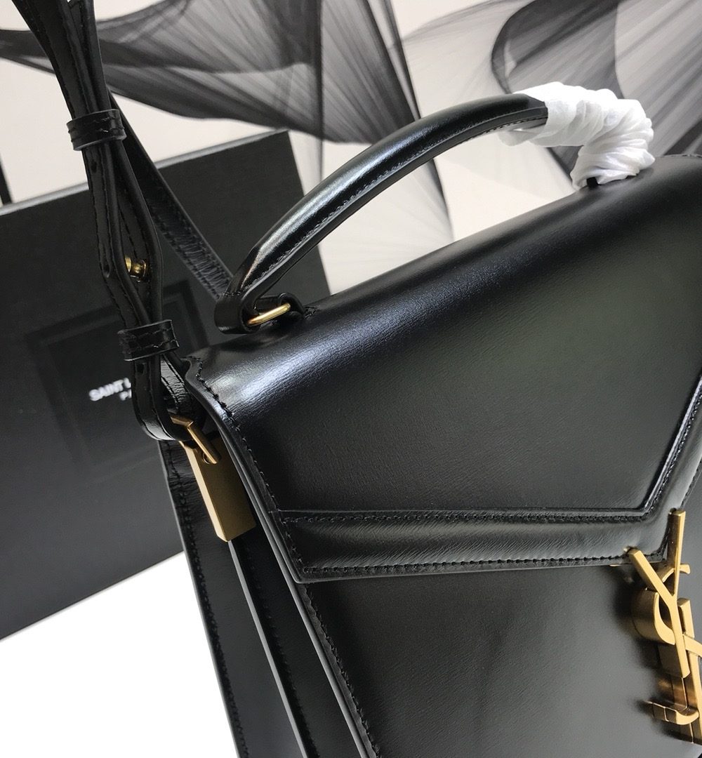 [REP 1:1] Saint Laurent Cassandra Medium Top Handle Bag In Grain Black For Women 9.6in/24.5cm YSL 623931BOW0W1000