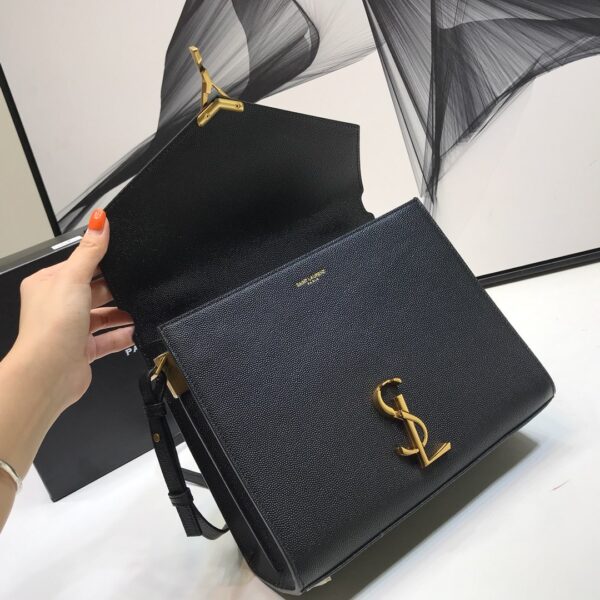 [REP 1:1] Saint Laurent Cassandra Medium Top Handle Bag In Grain Black For Women 9.6in/24.5cm YSL