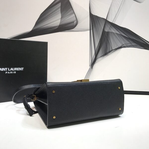 [REP 1:1] Saint Laurent Cassandra Medium Top Handle Bag In Grain Black For Women 9.6in/24.5cm YSL