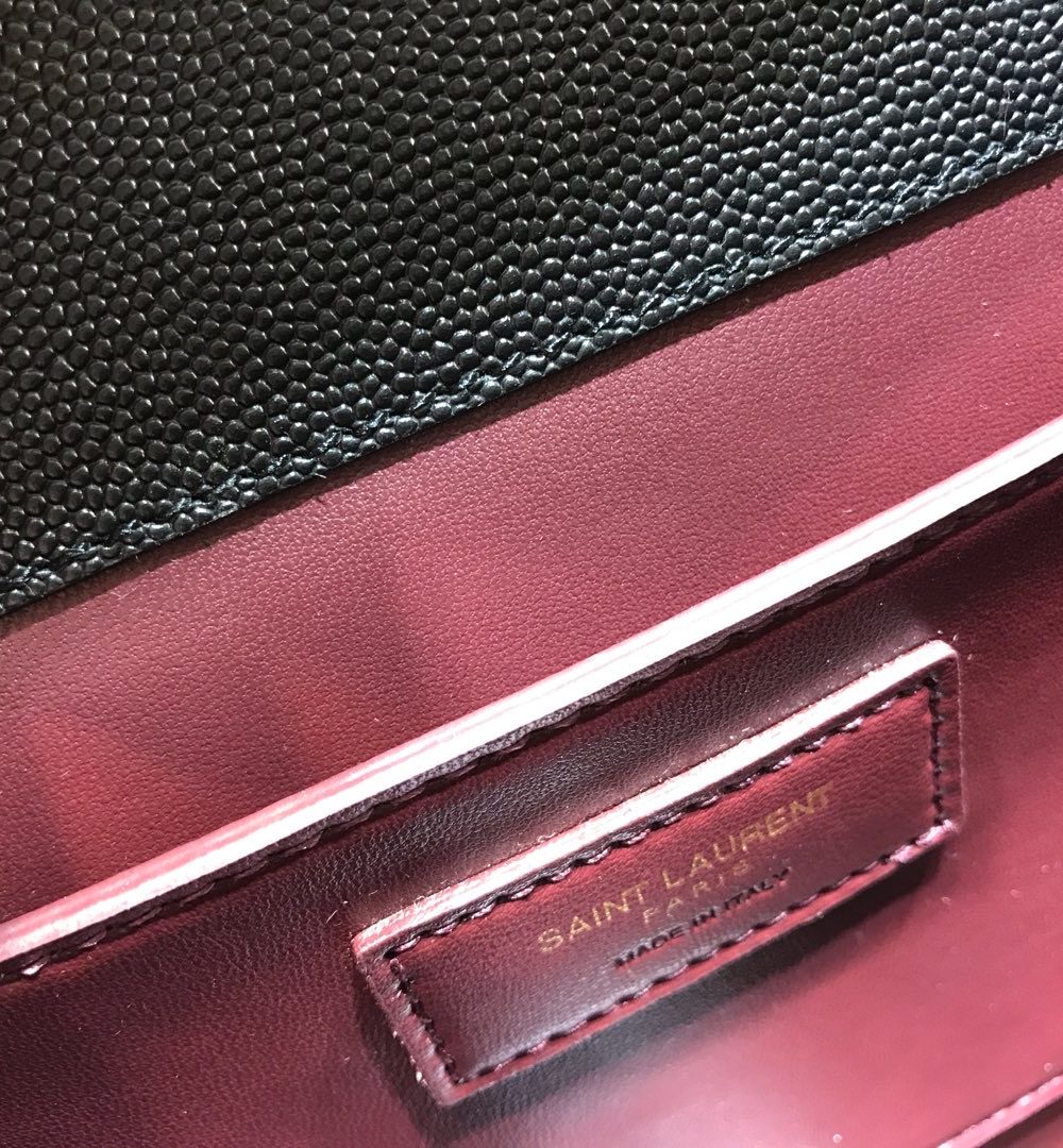 [REP 1:1] Saint Laurent Cassandra Medium Top Handle Bag In Grain Black For Women 9.6in/24.5cm YSL