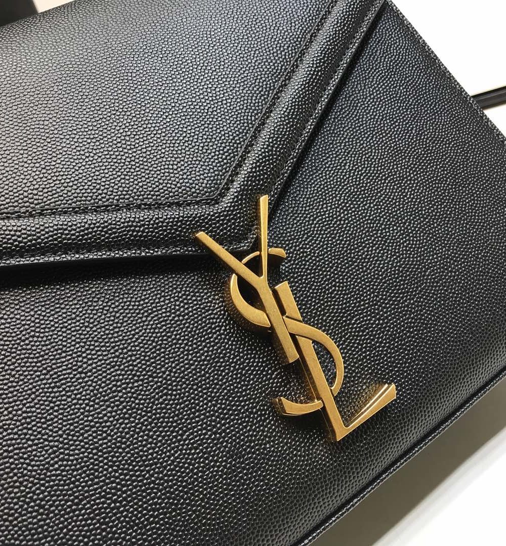 [REP 1:1] Saint Laurent Cassandra Medium Top Handle Bag In Grain Black For Women 9.6in/24.5cm YSL