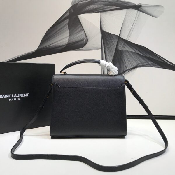 [REP 1:1] Saint Laurent Cassandra Medium Top Handle Bag In Grain Black For Women 9.6in/24.5cm YSL