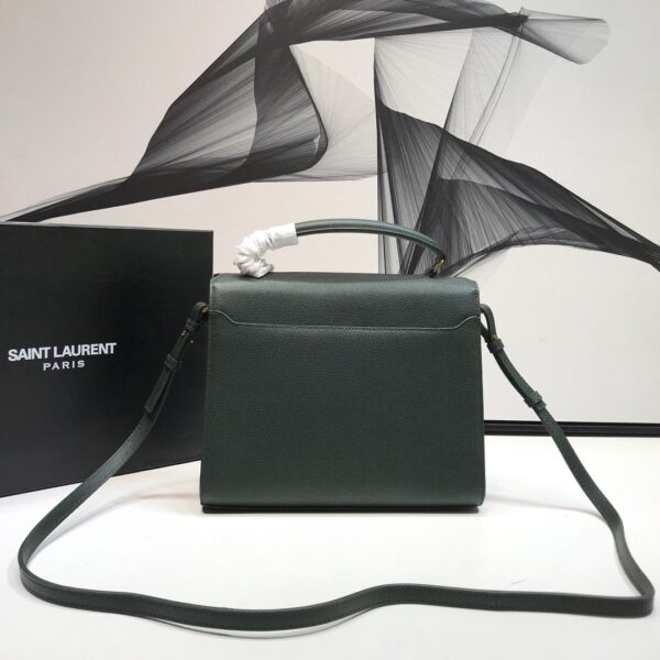 [REP 1:1] Saint Laurent Cassandra Medium Top Handle Bag In Grain Dark Green For Women 9.6in/24.5cm YSL