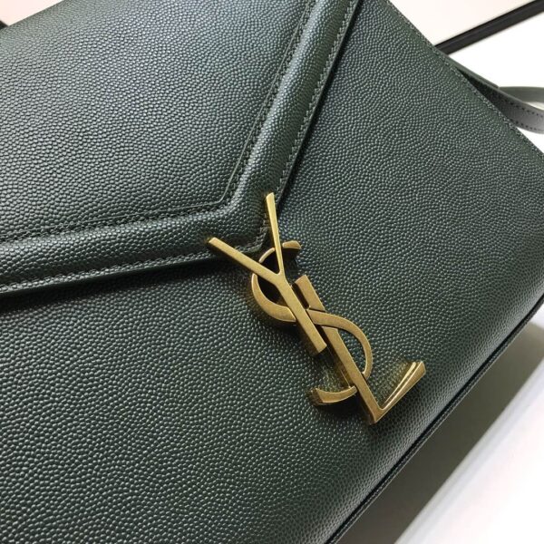 [REP 1:1] Saint Laurent Cassandra Medium Top Handle Bag In Grain Dark Green For Women 9.6in/24.5cm YSL