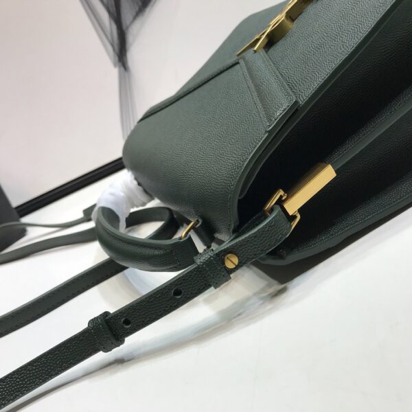 [REP 1:1] Saint Laurent Cassandra Medium Top Handle Bag In Grain Dark Green For Women 9.6in/24.5cm YSL