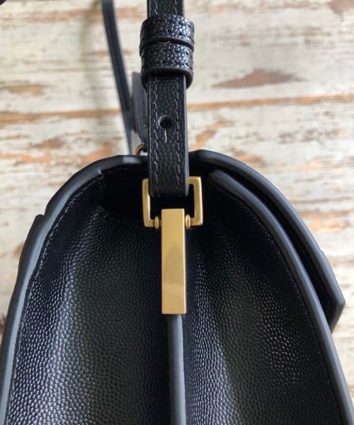 [REP 1:1] Saint Laurent Cassandra Medium Top Handle Bag In Grain De Poudre Embossed Black For Women 9.6in/25cm 623931BOW0W1000