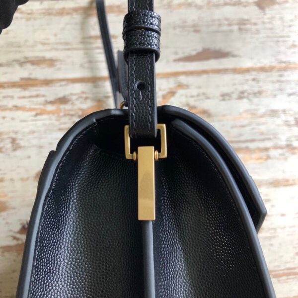 [REP 1:1] Saint Laurent Cassandra Medium Top Handle Bag In Grain De Poudre Embossed Black For Women 9.6in/25cm 623931BOW0W1000