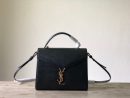 [REP 1:1] Saint Laurent Cassandra Medium Top Handle Bag In Grain De Poudre Embossed Black For Women 9.6in/25cm 623931BOW0W1000