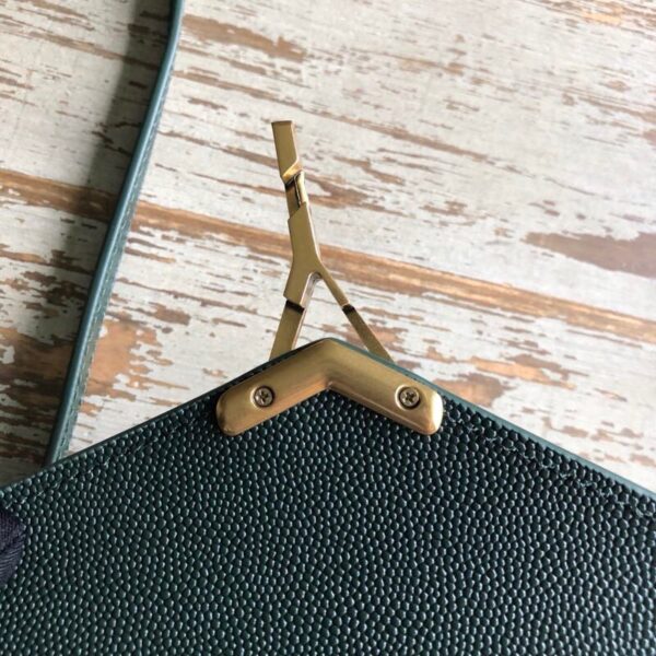 [REP 1:1] Saint Laurent Cassandra Medium Top Handle Bag In Grain De Poudre Embossed Dark Green For Women 9.6in/25cm