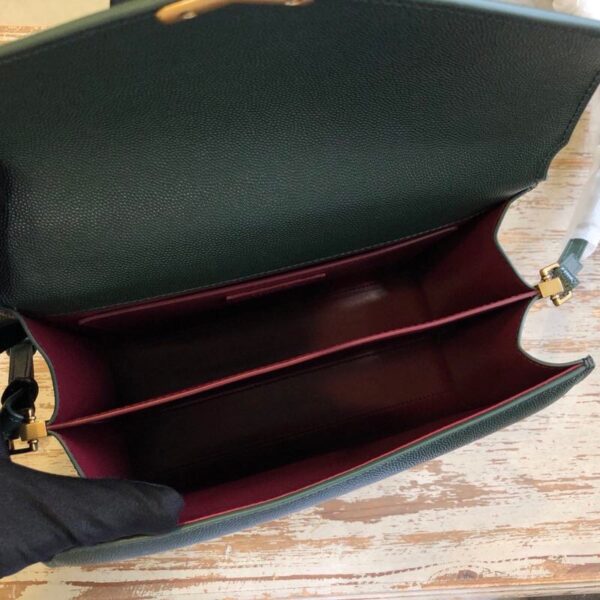 [REP 1:1] Saint Laurent Cassandra Medium Top Handle Bag In Grain De Poudre Embossed Dark Green For Women 9.6in/25cm
