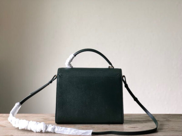 [REP 1:1] Saint Laurent Cassandra Medium Top Handle Bag In Grain De Poudre Embossed Dark Green For Women 9.6in/25cm