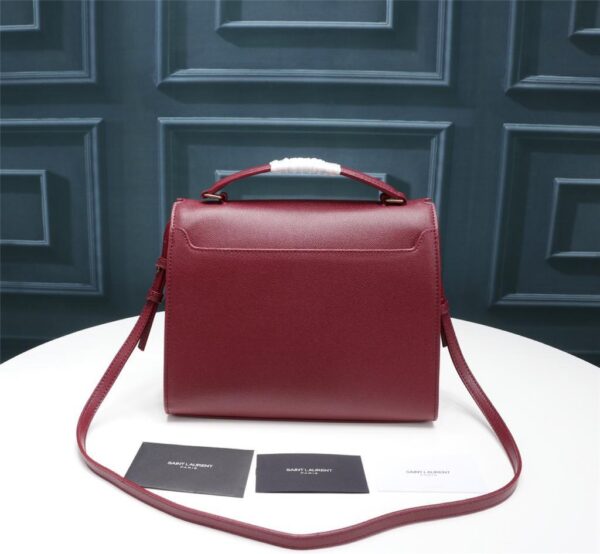 [REP 1:1] Saint Laurent Cassandra Medium Top Handle Bag In Grain De Poudre Embossed Rouge Legion For Women 9.6in/25cm 578000BOW0W6475