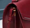 [REP 1:1] Saint Laurent Cassandra Medium Top Handle Bag In Grain De Poudre Embossed Rouge Legion For Women 9.6in/25cm 578000BOW0W6475