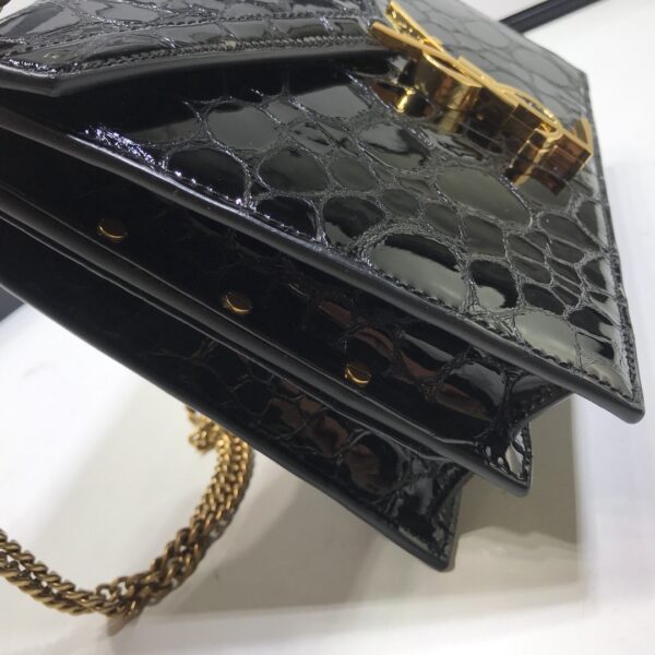 [REP 1:1] Saint Laurent Cassandra Small Crossbody Bag With Stone Print Black For Women 7.4in/19cm YSL