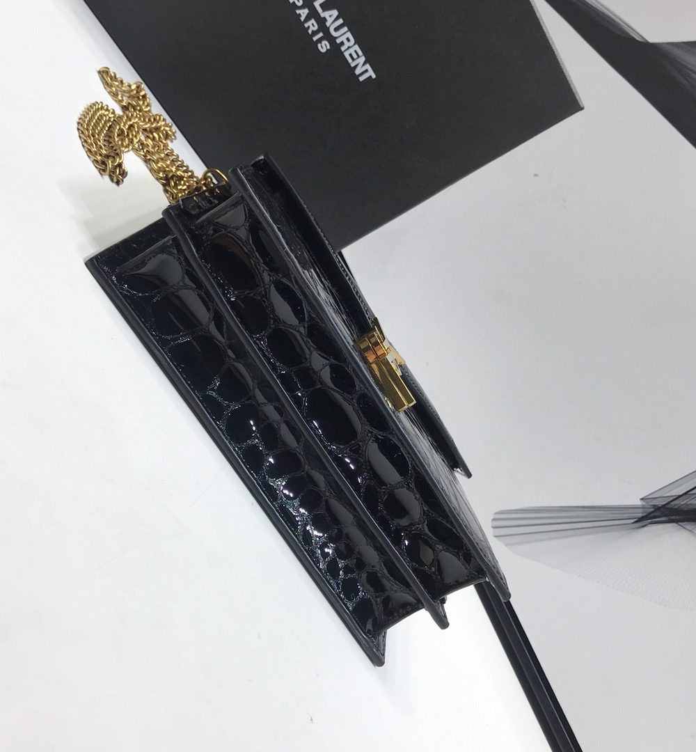 [REP 1:1] Saint Laurent Cassandra Small Crossbody Bag With Stone Print Black For Women 7.4in/19cm YSL
