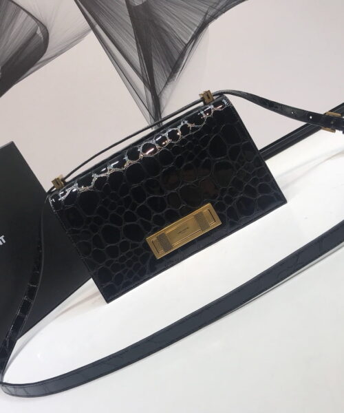[REP 1:1] Saint Laurent Cassandra Small Crossbody Bag With Stone Print Black For Women 7.4in/19cm YSL