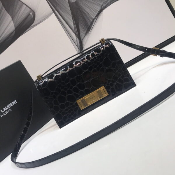 [REP 1:1] Saint Laurent Cassandra Small Crossbody Bag With Stone Print Black For Women 7.4in/19cm YSL