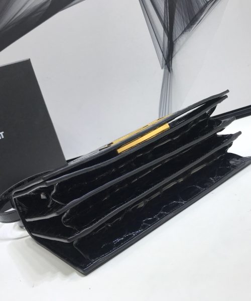 [REP 1:1] Saint Laurent Cassandra Small Crossbody Bag With Stone Print Black For Women 7.4in/19cm YSL