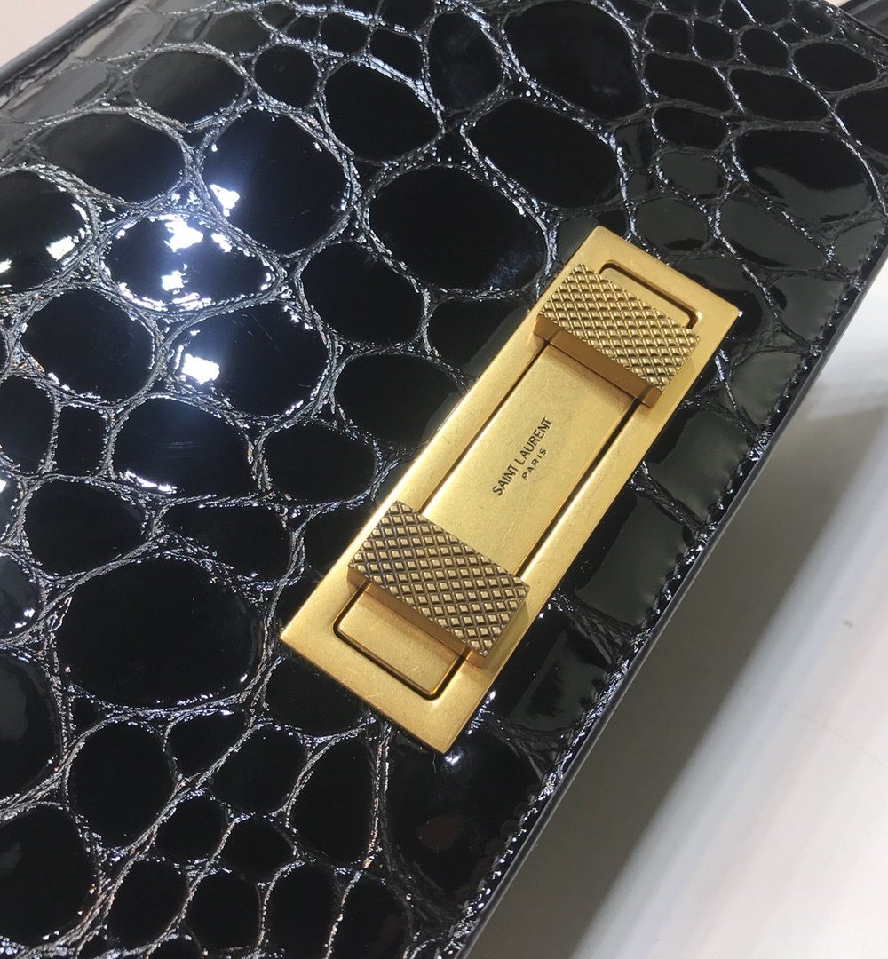 [REP 1:1] Saint Laurent Cassandra Small Crossbody Bag With Stone Print Black For Women 7.4in/19cm YSL