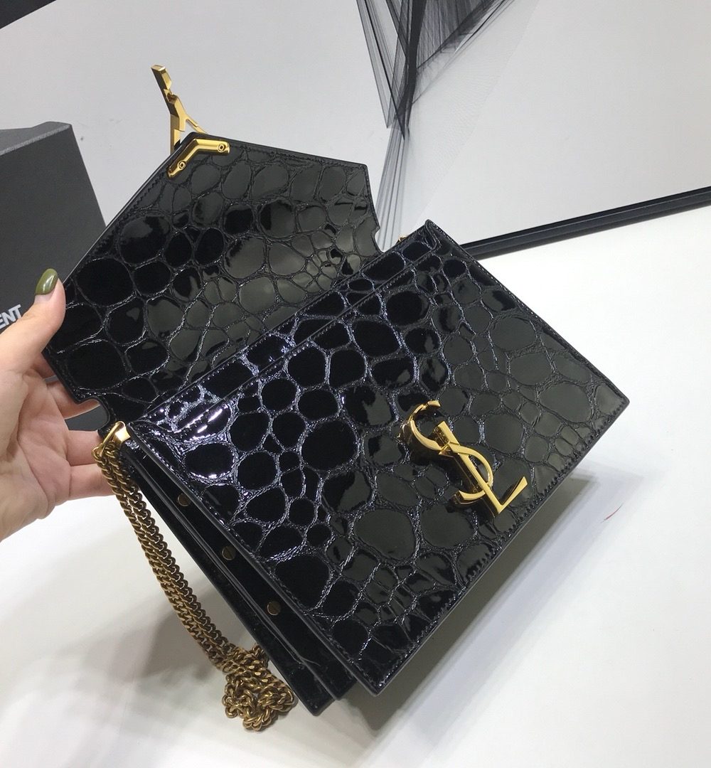 [REP 1:1] Saint Laurent Cassandra Small Crossbody Bag With Stone Print Black For Women 7.4in/19cm YSL