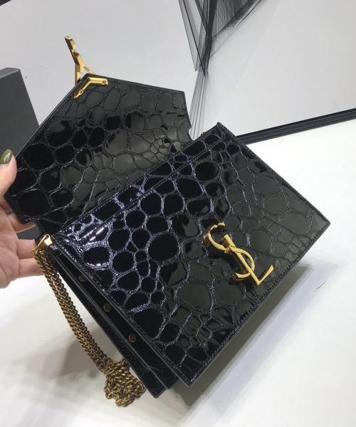 [REP 1:1] Saint Laurent Cassandra Small Crossbody Bag With Stone Print Black For Women 7.4in/19cm YSL