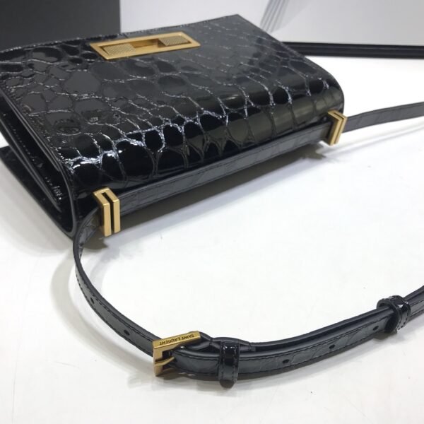 [REP 1:1] Saint Laurent Cassandra Small Crossbody Bag With Stone Print Black For Women 7.4in/19cm YSL