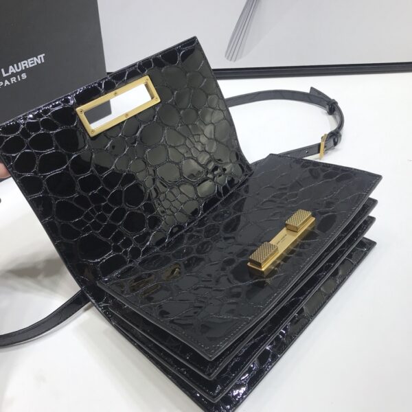 [REP 1:1] Saint Laurent Cassandra Small Crossbody Bag With Stone Print Black For Women 7.4in/19cm YSL