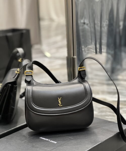 [REP 1:1] Saint Laurent Charlie Medium Shoudler Bag Black For Women 9.1in/23cm YSl 6867422R20W1000