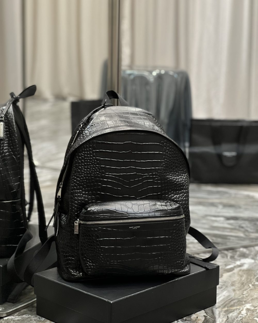 [REP 1:1] Saint Laurent City Backpack Black For Women, Women's Bags 16.1in/41cm YSL‎ 534967DZE2F1000
