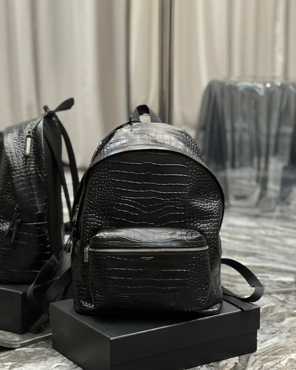[REP 1:1] Saint Laurent City Backpack Black For Women, Women's Bags 16.1in/41cm YSL‎ 534967DZE2F1000