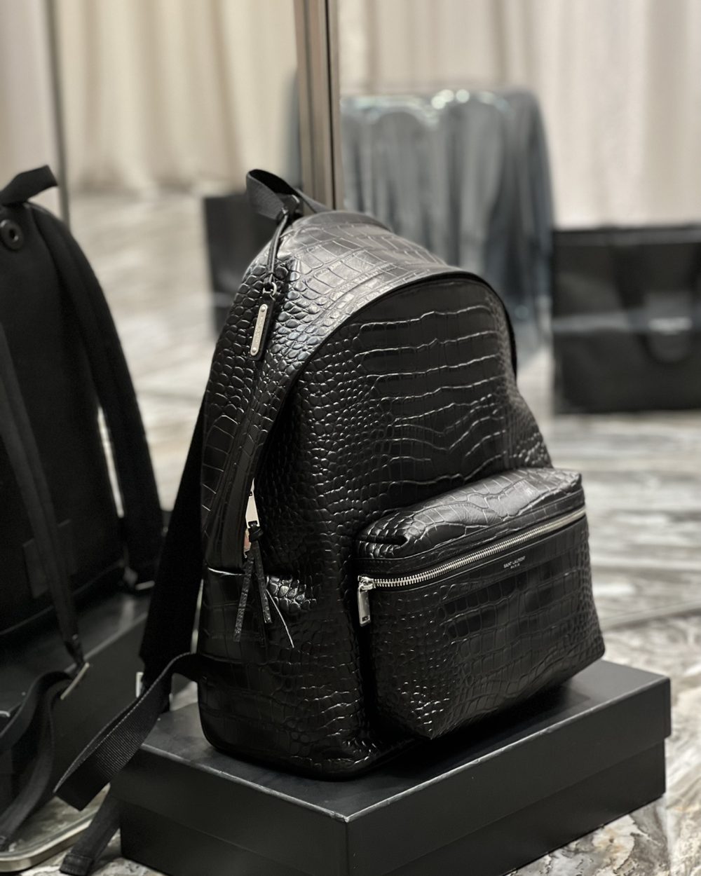 [REP 1:1] Saint Laurent City Backpack Black For Women, Women's Bags 16.1in/41cm YSL‎ 534967DZE2F1000
